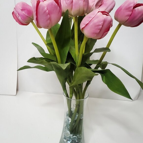 Pottery Barn Faux Tulips with LSA International Glass Vase - Picture 8 of 14